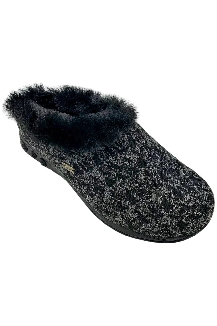 Therafit Women's Adele Cozy Knit Comfort Slipper Black - Medium